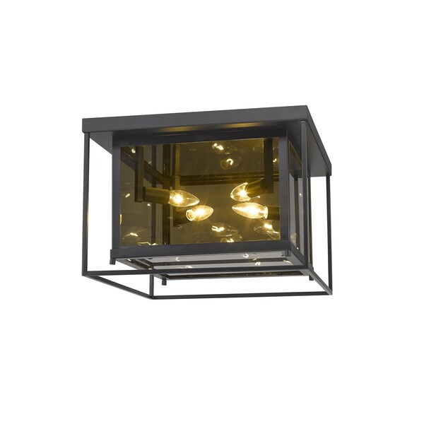 Z-Lite Infinity 4 Light Flush Mount, Misty Charcoal & Smoke 802F16-MC - main